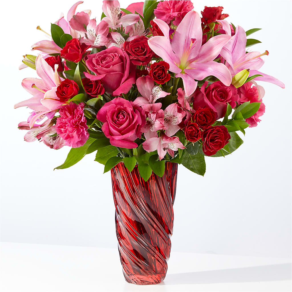 In Love Bouquet with Luxe Swirl Vase – D Florals, Jacksonville FL