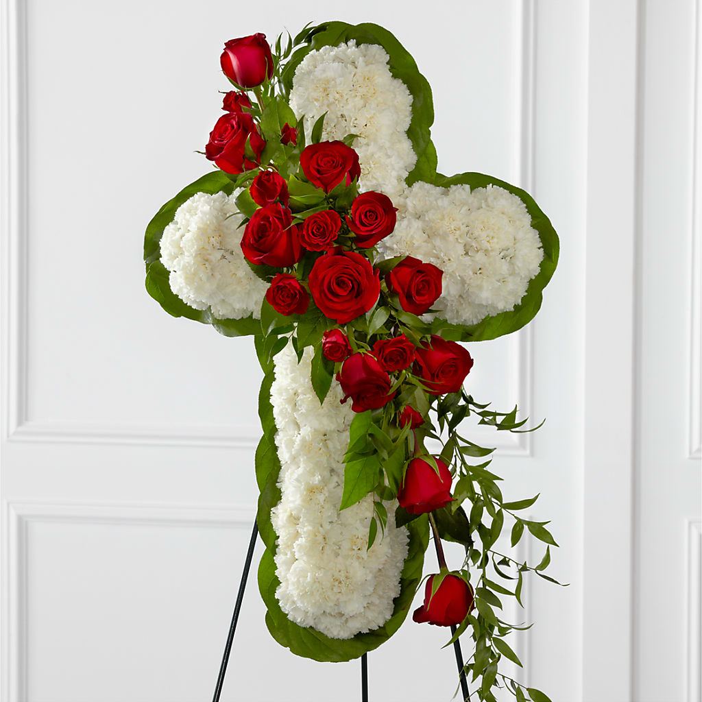 Floral Cross Easel – D Florals, Jacksonville FL
