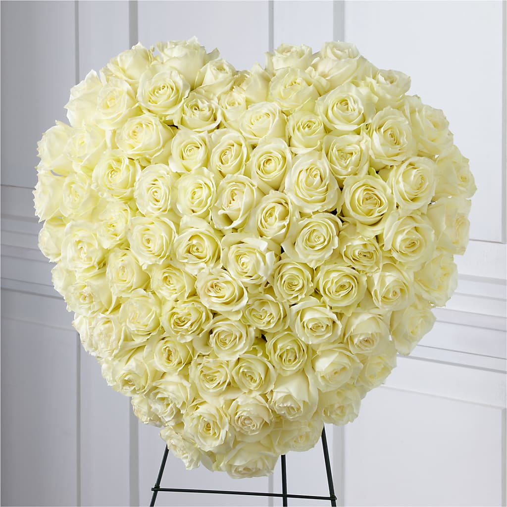 Elegant Remembrance Standing Heart – D Florals, Jacksonville FL