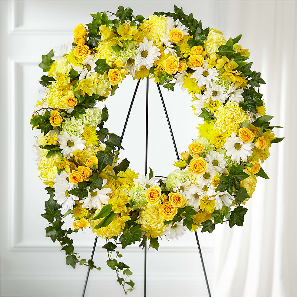 Golden Remembrance Wreath – D Florals, Jacksonville FL