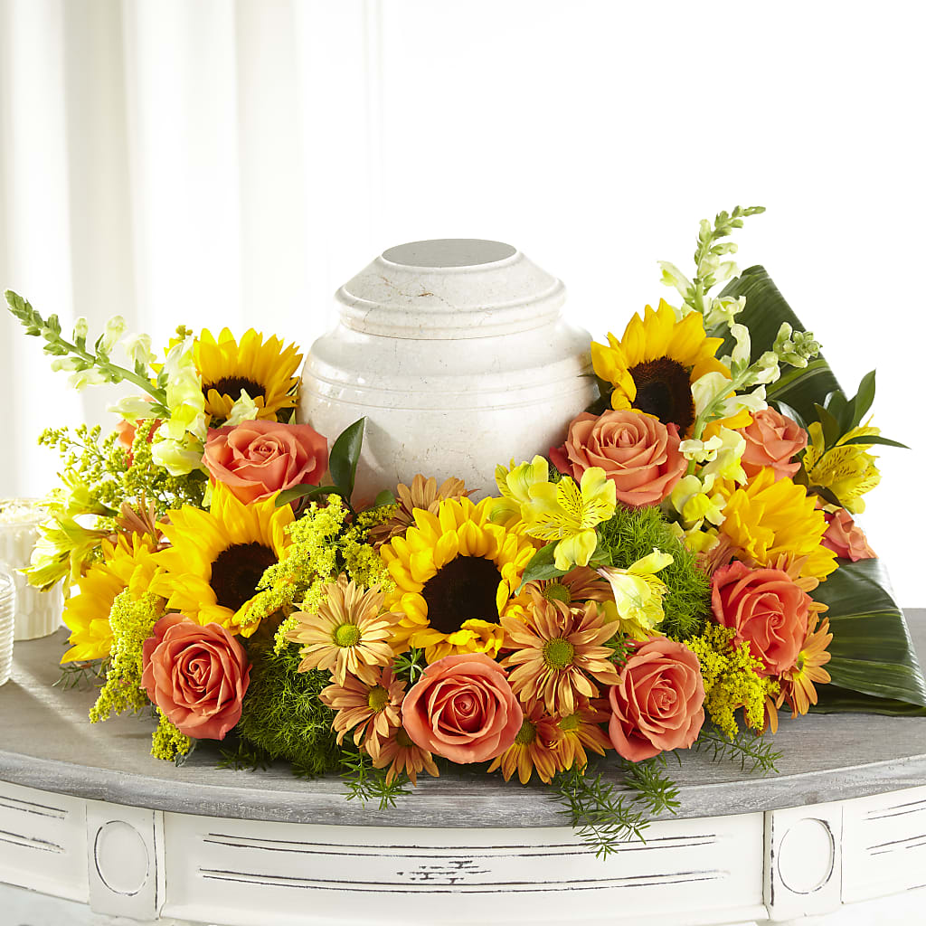 Faithful Sunflower Cremation Adornment – D Florals, Jacksonville FL