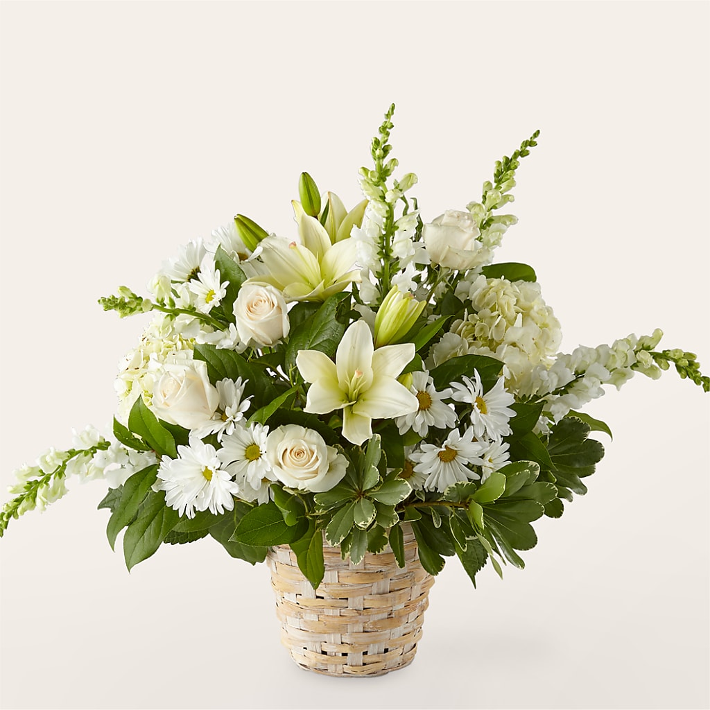 Ivory Elegance Floral Basket – D Florals, Jacksonville FL
