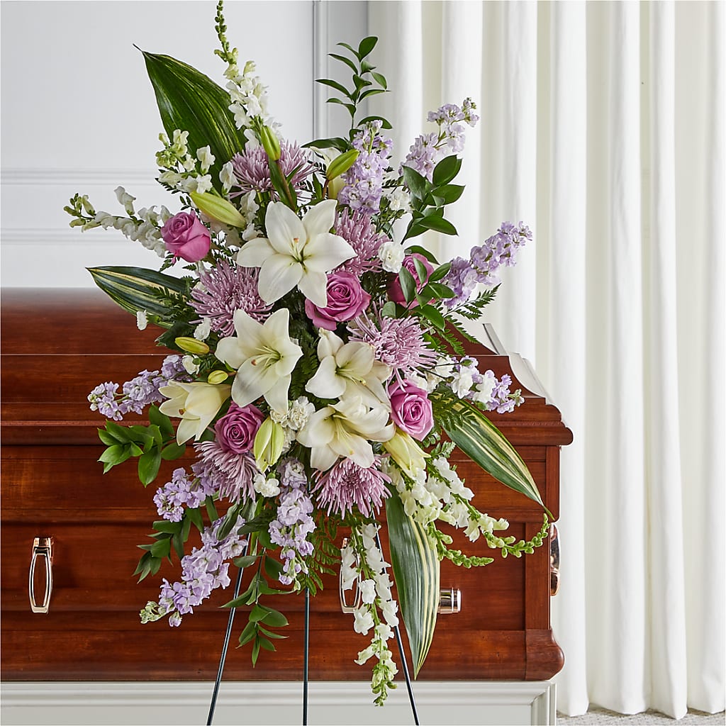 Grateful Hearts Standing Spray – D Florals, Jacksonville FL