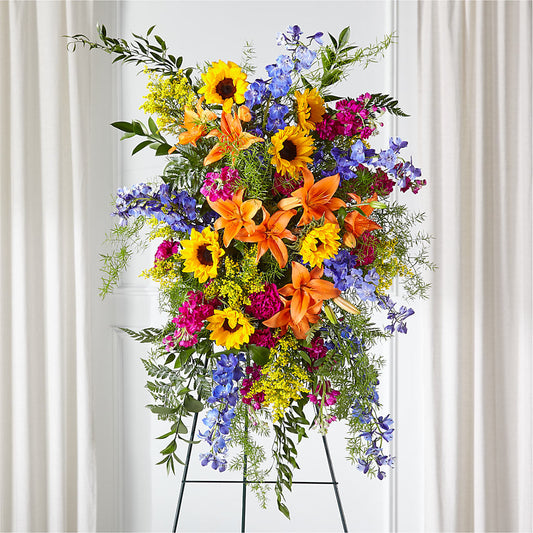 Sunlit Memories Standing Spray (Standard) –  D Florals, Jacksonville FL