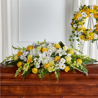Golden Harmony Casket Spray –  D Florals, Jacksonville FL