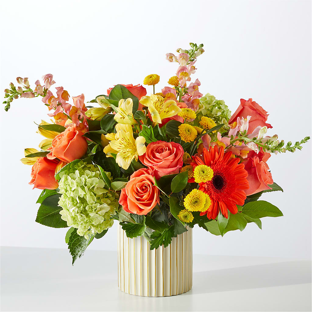 Autumn Sunshine Bouquet with Ivory Vase –  D Florals, Jacksonville FL